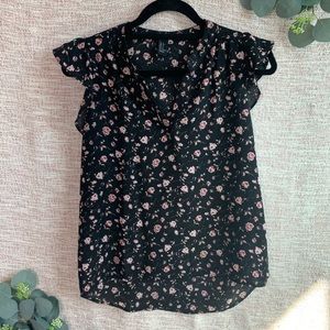 [forever twentyone] Floral Flutter Sleeve Blouse